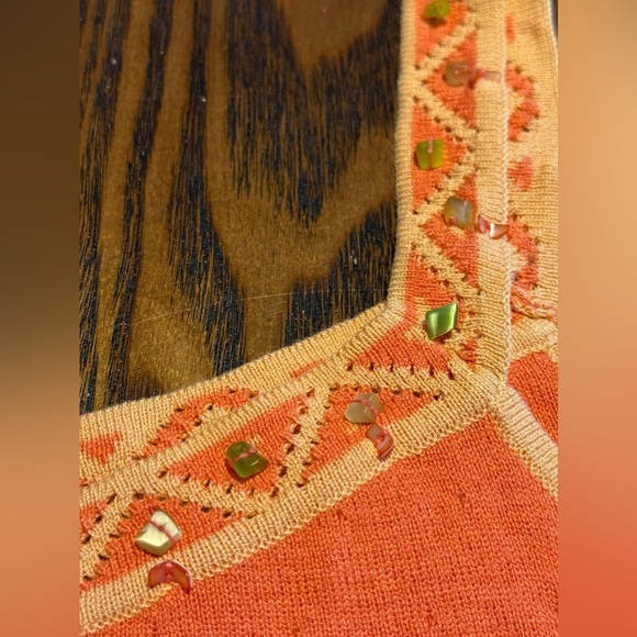 Vintage Y2K Sigrid Olsen Babydoll camisoleTank Top Silk Cotton Embellished M - Picture 9 of 13